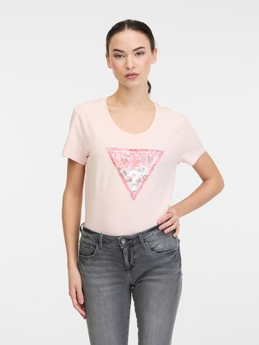 Guess Satin T-shirt Pink - Guess - Modalova