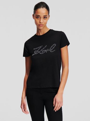 Rhinestone Logo T-shirt - Karl Lagerfeld - Modalova