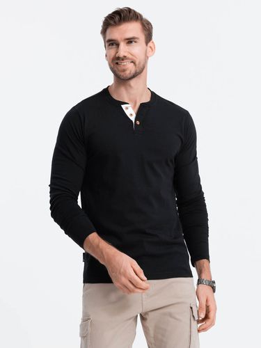 Ombre Clothing Henley T-shirt Black - Ombre Clothing - Modalova