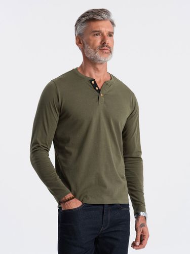 Ombre Clothing Henley T-shirt Green - Ombre Clothing - Modalova