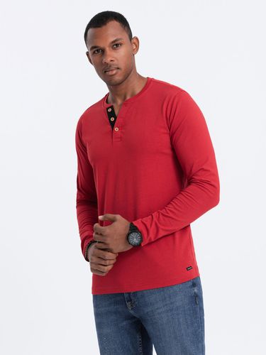 Ombre Clothing Henley T-shirt Red - Ombre Clothing - Modalova