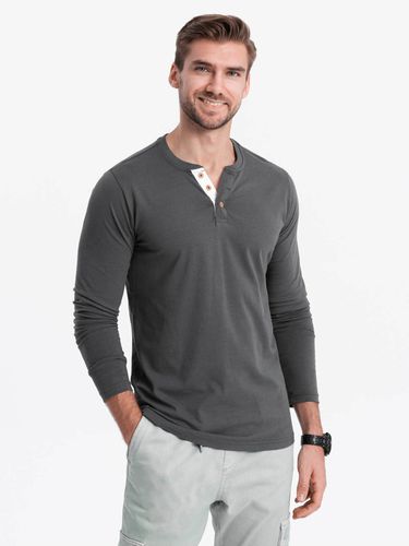 Ombre Clothing Henley T-shirt Grey - Ombre Clothing - Modalova