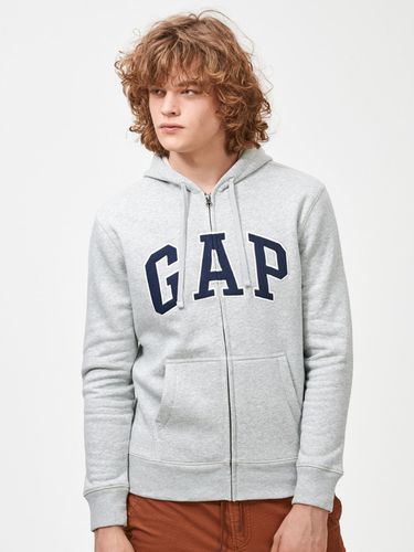 GAP Zip Logo Sweatshirt Grey - GAP - Modalova