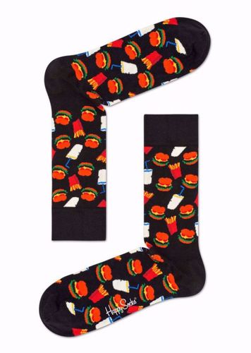 Socken Dunkelblau mit Burger-Print - Happy Socks - Modalova