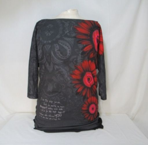 HF256 - Top bi-matière à manches 3/4 - Taille L - Desigual - Modalova