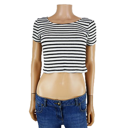 Crop top à rayures noires - Taille S - Divided - Modalova