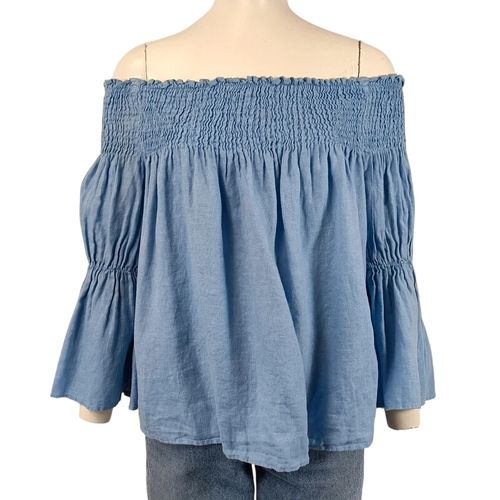 Top épaules dénudées clair taille XS style bohème manches larges smocké - Zara - Modalova