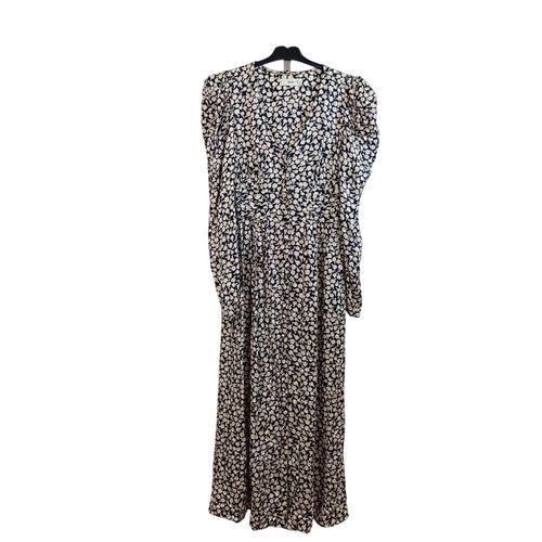 Robe longue bleue écru fleurie Taille XS Manches longues - Mango - Modalova