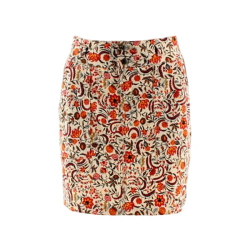 Jupe beige à fleurs - taille 34 - Bonobo - Modalova