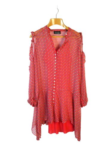 Sport top longue semi transparent manches longues coupe volants à motif fleuri - Taille S/1/36 - The Kooples - Modalova