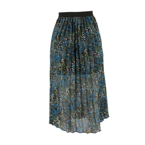 Jupe noire motif floral vert et bleu-- - Taille S - Cache Cache - Modalova