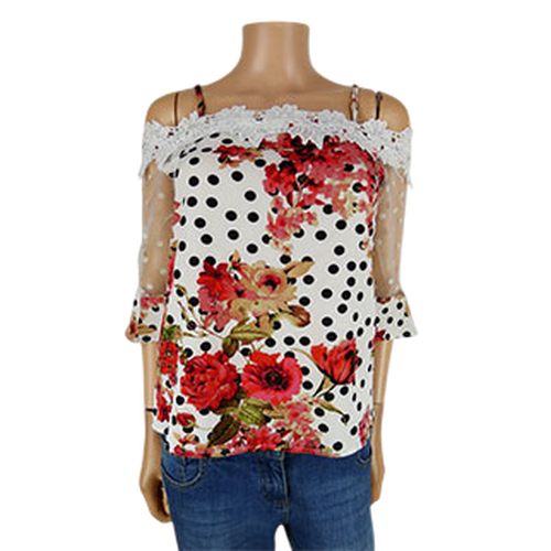 Top imprimé avec dentelle - taille XS - Shein - Modalova