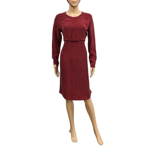 Robe T 38 en fibre aspect soie grenat - Cos - Modalova