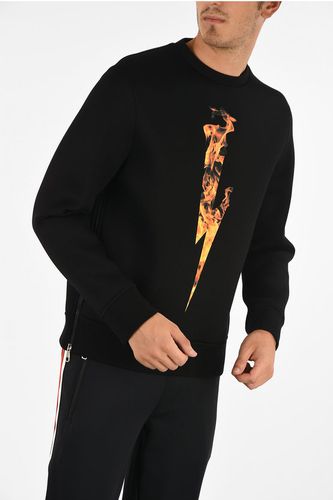 Neopren FLAME THUNDERBOLT Sweatshirt size M - Neil Barrett - Modalova