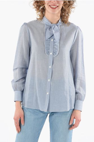Cotton-blend Pinstriped Shirt with Puffed Sleeves Detailed w size 42 - Celine - Modalova