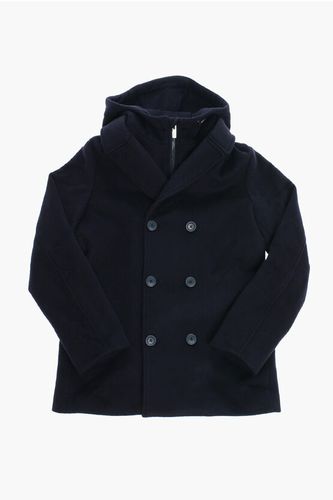 EMPORIO Virgin Wool Double Breasted Coat with Hood Größe 12 Y - Armani Junior - Modalova