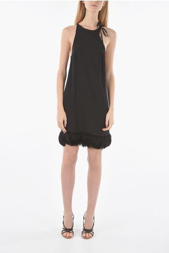 Feathered Bottom Satin Halter Dress size 44 - Saint Laurent - Modalova