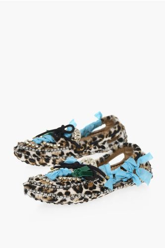 Leather Animalier Print MEDUSA Loafers With Rhinestones size 39 - 13 09 SR - Modalova