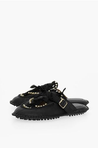 Leather MEDUSA Mules Embelished With Strass And Ribbons size 41 - 13 09 SR - Modalova