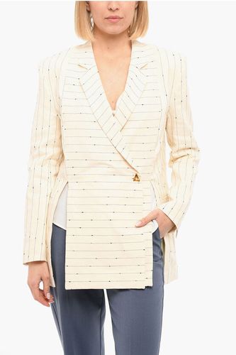 Linen Blend Double Breasted Blazer With Side Slits size 38 - Aeron - Modalova