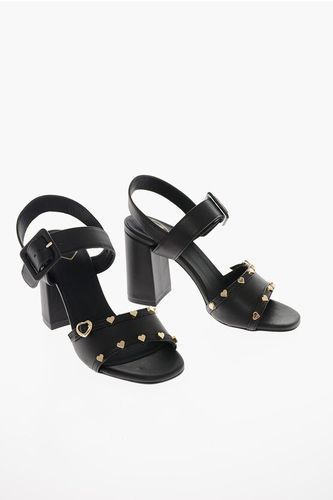 LOVE Leather Sandals with Heart-Shaped Studs 9.5cm size 37 - Moschino - Modalova