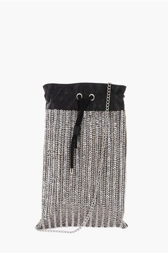Rhinestone embellished Bucket bag with detachable chain shou size Unic - Amen - Modalova