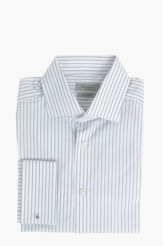 SARTORIA Poplin 200/2 Cotton Shirt in Unbalanced-stripe with size 40 - Corneliani - Modalova