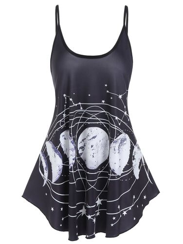 Dresslily Women Summer Tank Top Moon Phase Star Graphic Tank Top Backless Long Tank Top Clothing Xxxl - DressLily.com - Modalova
