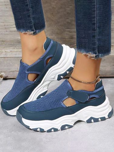 Fashion Women's Colorblock Slip On Thick Platform Cut Out Casual Outdoor Shoes - DressLily.com - Modalova