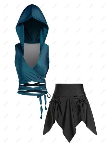 Dresslily Hooded Bandage Wrap Tankini Swimsuit Handkerchief Skorts Tankini Swimwear Padded Bathing Suit Clothing Online M - DressLily.com - Modalova