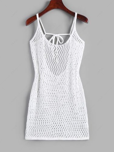 Mini Vestido de Playa de Ganchillo Sin Espalda - ZAFUL - Modalova