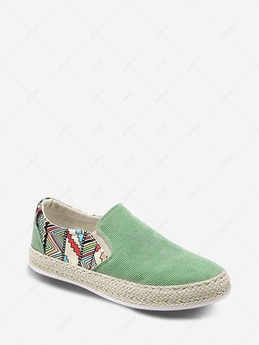 Corduroy Geometric Print Espadrilles Slip On Shoes - ZAFUL - Modalova