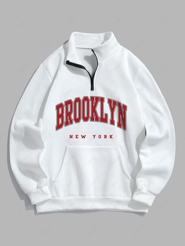 Sudadera Térmico con Estampado Brooklyn con Cremallera - ZAFUL - Modalova