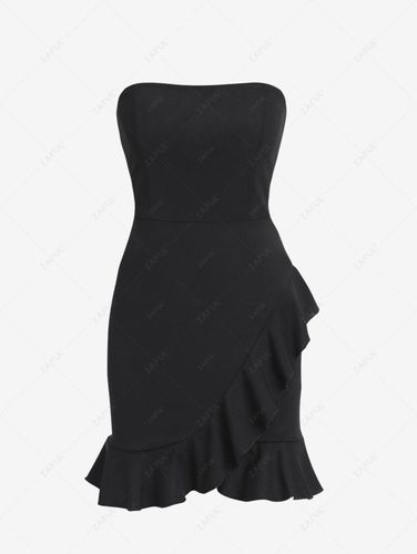 Mini Vestido de Tubo Sin Tirantes con Volantes - ZAFUL - Modalova