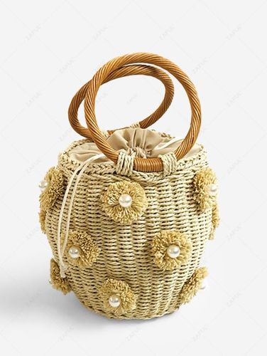 Bolsa Cubo Pajarita de Imitación con Aplicación Floral - ZAFUL - Modalova