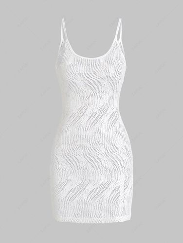 Mini Vestido de Playa de Ganchillo con Tirantes Finos de Red - ZAFUL - Modalova