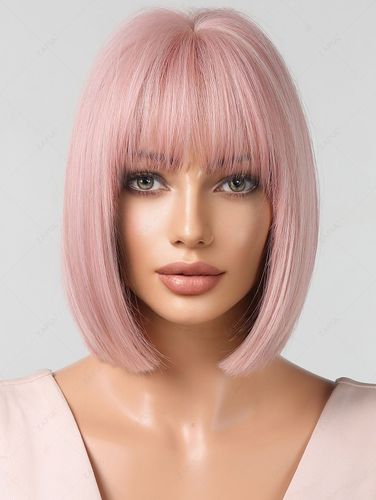 Peluca Sintética Bob Corto Liso Flequillo Transparente - ZAFUL - Modalova