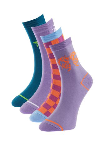 Multicolor Patterned 4-Pack Socks - Trendyol - Modalova