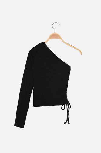 Pleated One Shoulder Knitted Blouse - Trendyol - Modalova