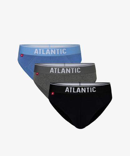 Men's sports briefs 3-PACK - blue, gray melange, black - Atlantic - Modalova