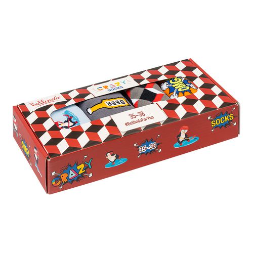 CRAZY SOCKS BOX - Gift box of fun crazy socks 4 pairs - red - Bellinda - Modalova