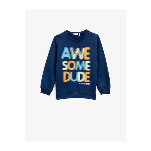 Slogan Printed Sweatshirt Crew Neck Cotton - Koton - Modalova