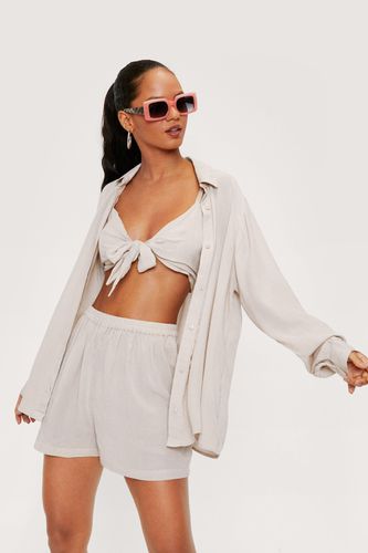 Womens Bralette Shirt and Shorts 3pc Beach Cover Up Set - - 8 - Nasty Gal - Modalova