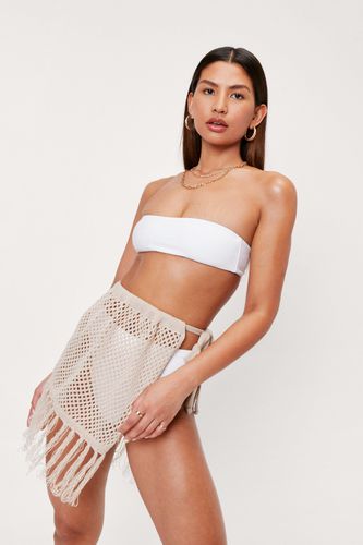 Womens Crochet Tie Side Mini Beach Cover Up Skirt - - L - Nasty Gal - Modalova