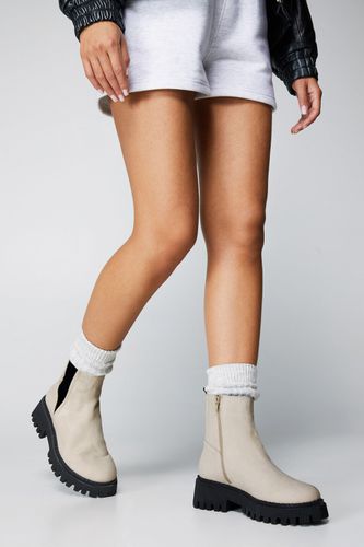 Womens Real Leather Chunky Chelsea Boots - - 3 - Nasty Gal - Modalova