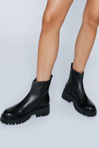 Womens Real Leather Chunky Chelsea Boots - - 3 - Nasty Gal - Modalova