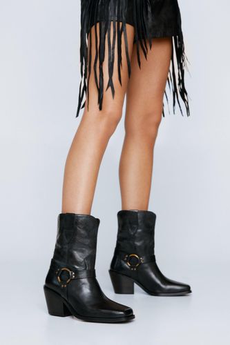 Womens Premium Leather Harness Cowboy Boots - - 3 - Nasty Gal - Modalova