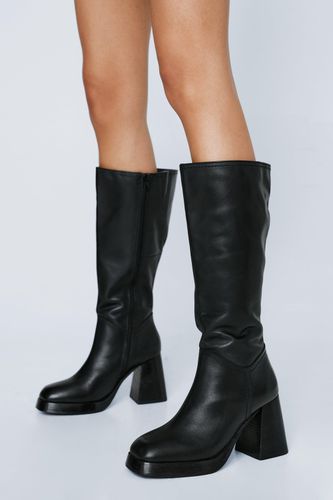 Womens Premium Leather Knee High Platform Boots - - 3 - Nasty Gal - Modalova