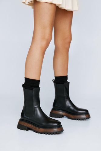 Womens Premium Leather Chunky Chelsea Boots - - 3 - Nasty Gal - Modalova
