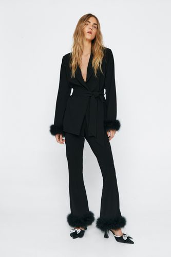 Womens Flared trousers With Feather Trims - - 4 - Nasty Gal - Modalova